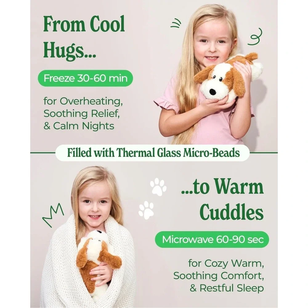 My Little Buddy Weighted Plush Puppy 1.5lb Microwavable Heat Cold Pack - Picture 4 of 6